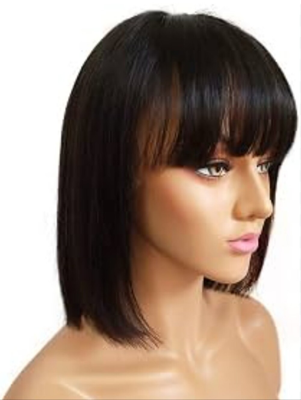 Classic Straight Bob Wig with Blunt Bangs - Picture 8 of 10